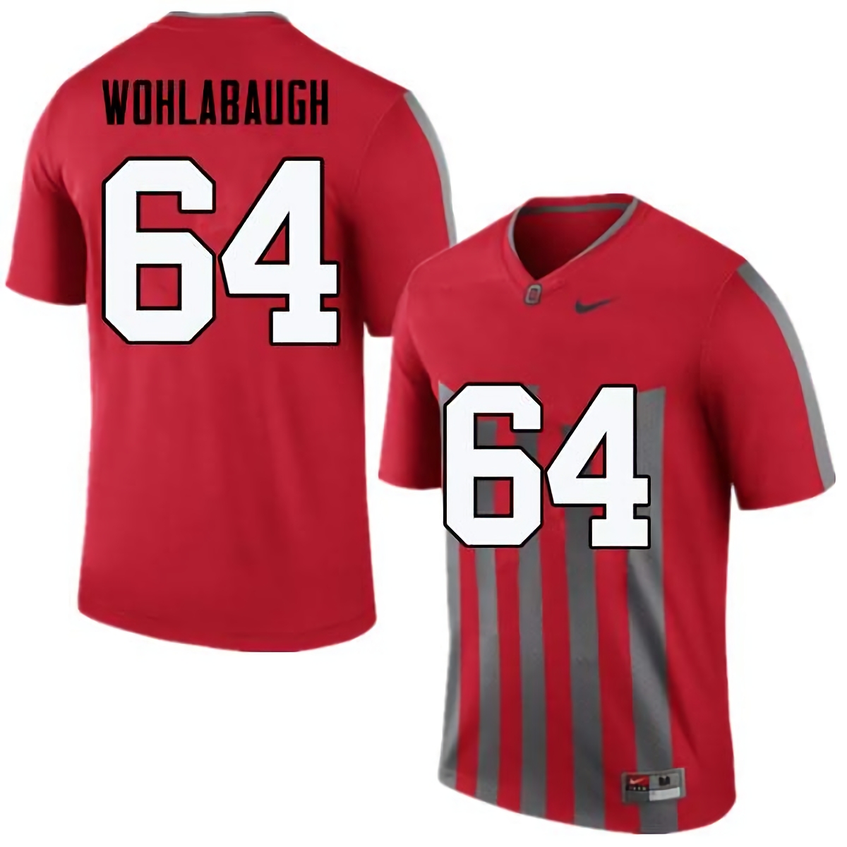 Jack Wohlabaugh Ohio State Buckeyes Men's NCAA #64 Nike Throwback Red College Stitched Football Jersey HWF5156CB